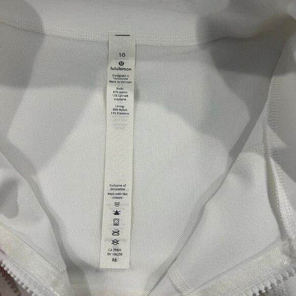 NWT LuLuLemon Orange Theory White Long Sleeve Zip Up Define Jacket Size 10 - Picture 10 of 12